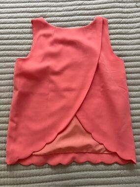 J. Crew Coral Scallop-Trim Sleeveless Camisole